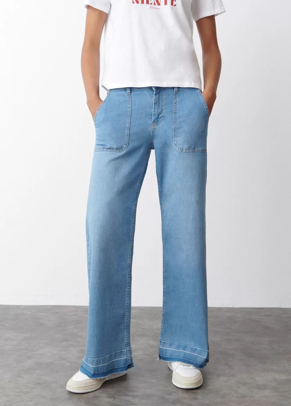 Mujer Brownie Spain Jeans>Jeans Culotte Bajo Desdoblado