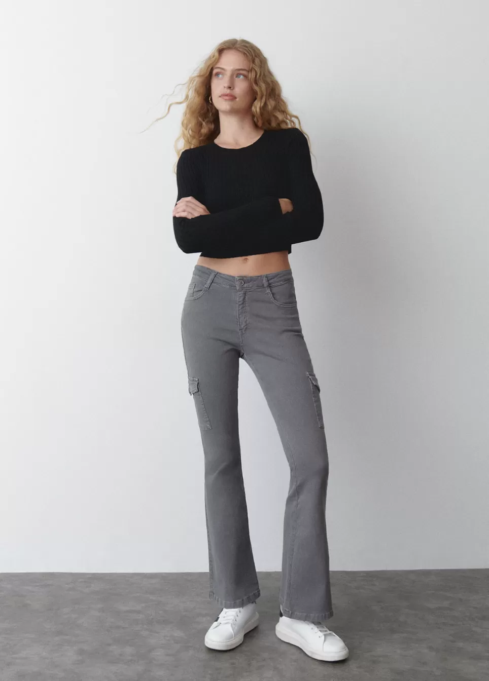 Mujer Brownie Spain Pantalones>Pantalon Campana Cargo