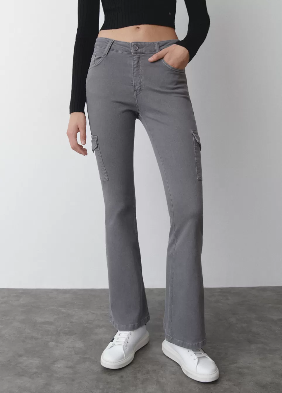 Mujer Brownie Spain Pantalones>Pantalon Campana Cargo