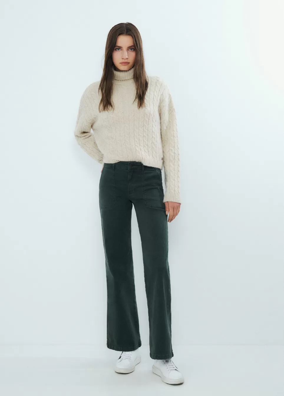 Mujer Brownie Spain Pantalones>Pantalon Culotte Con Bolsillos Frontales