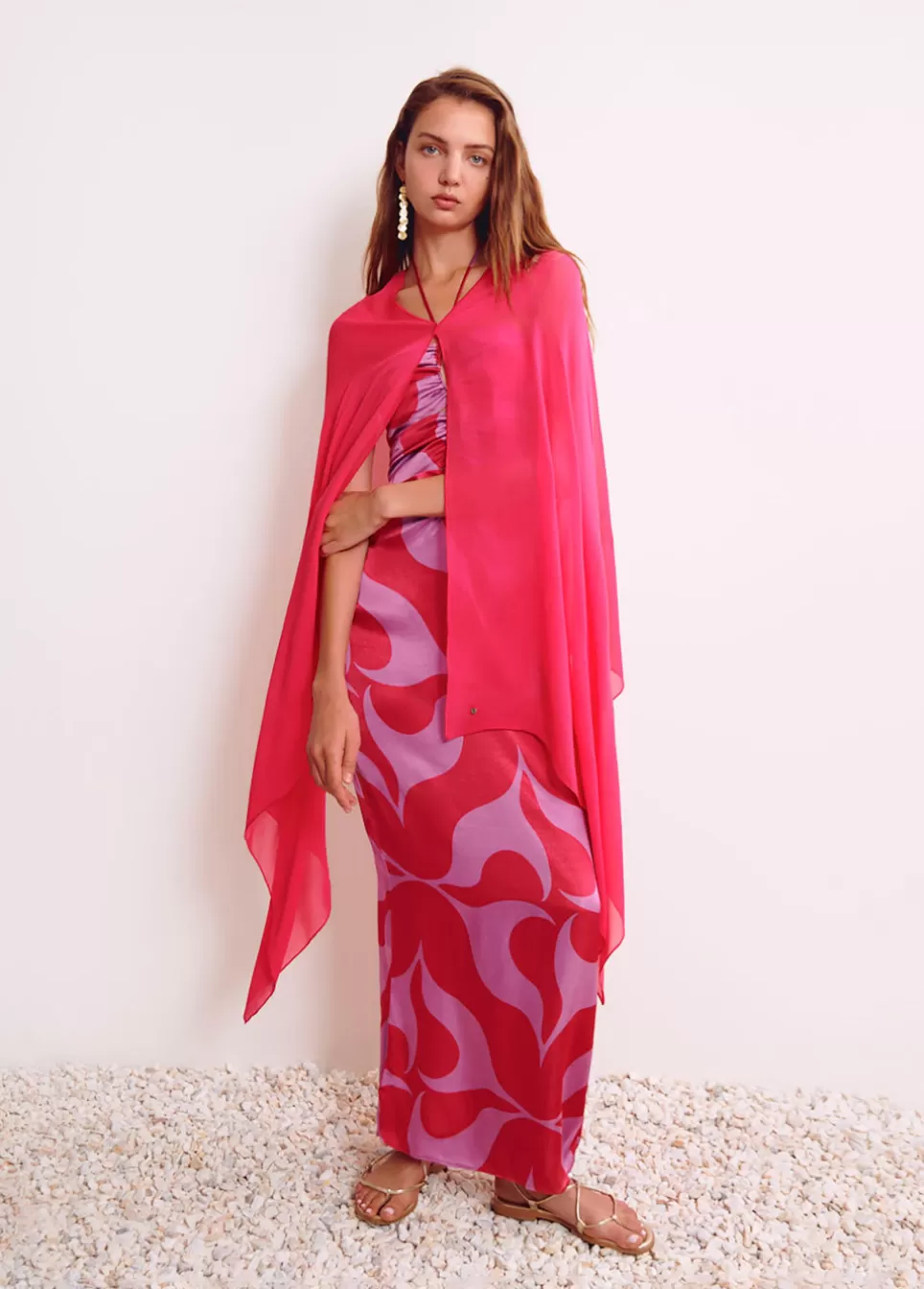 Mujer Brownie Spain Otros Accesorios>Shawl Liso Fucsia